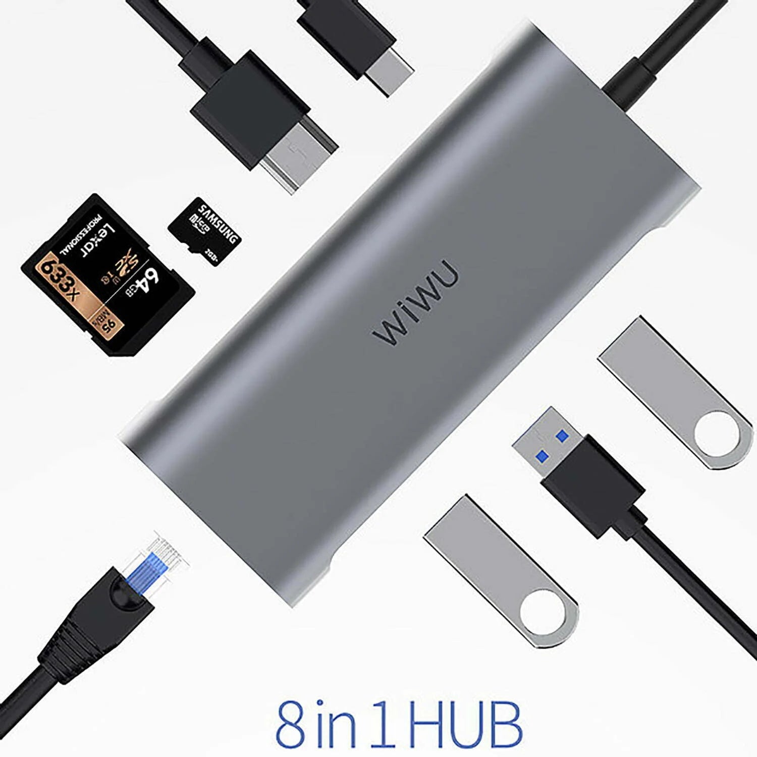 WIWU Converter Alpha 831HRT 8 in 1 Type-C WIWU Converter Alpha 831HRT 8 in 1 Type-C